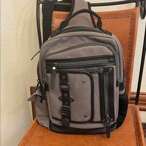 Gray and Black Men's Backpack